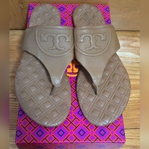 Tory Burch Fleming Nappa Leather Thong Sandals